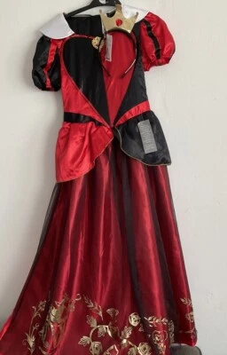Alice in Wonderland Queen Of Hearts Costume Fancy Dress Age 9-10  NEW - Image 1 of 4