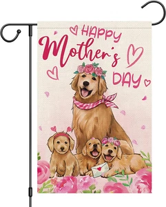 Happy Mother'S Day Garden Flag 12X18 Double Sided Burlap Rose Flag for Mom, Cute - Picture 1 of 7