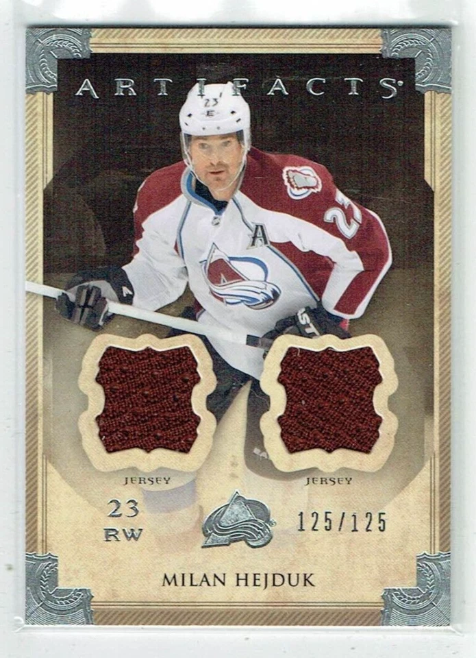 13-14 UD Upper Deck Artifacts  Milan Hejduk 125 /125  Last Card  Dual Jerseys - Image 1 of 1