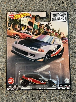 Hot Wheels Premium Boulevard Honda Civic EG Custom Version #40 Silver - Image 1 of 3