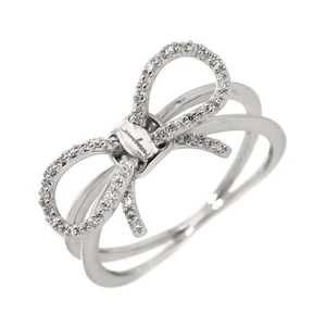 Salvatore Ferragamo Diamond Ring 18K K18 WG 750 size54 6.75(US) 90290479 - Picture 1 of 10