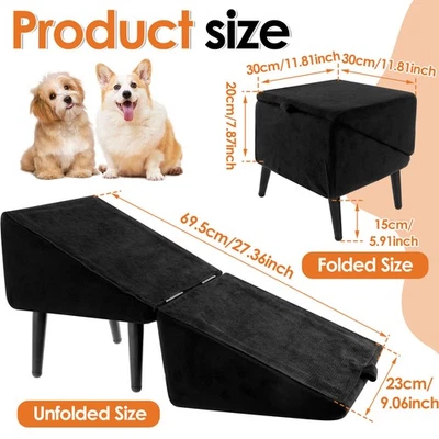 Convenient Split Ottoman Dog Ramp Sturdy Nonslip Dog Ramp Ottoman Compact he,> - image 1 of 4