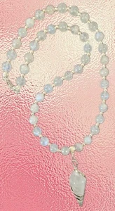 Mondstein Halskette💍Damen Perlenkette Edelstein Sterlingsilber Chakra Schmuck - Bild 1 von 4