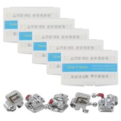 5 Sets Dental Orthodontic Metal Self Ligating Brackets Interactive Roth 022 345 - Image 1 of 4