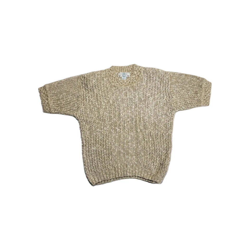 Suéter Orvis vintage para mujer tejido medio apretado marrón media manga Foto 1 de 4