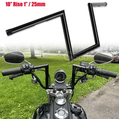For Harley Electra Glide Dyna Road King 10" Rise Handlebars 1" 25mm Z Drag Bars - Image 1 of 4