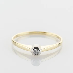 0.04ct Diamond Solitaire Ring in 14K White & Yellow Gold - Picture 1 of 4