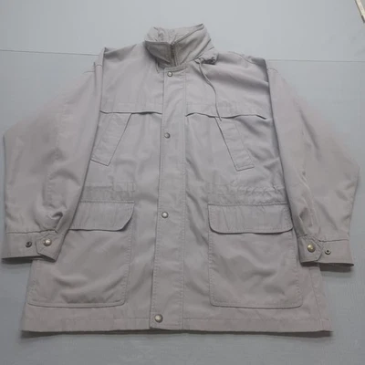 Куртка мужская Newport Harbor очень большая серая из микрофибры упаковываемая капюшон карманы на молнии - Изображение 1 из 4