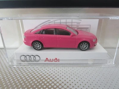 BUSCH AUDI A6 LIMOUSINE INGOLSTADT in PINK - model is PLASTIC - HO or 1:87 scale - Image 1 of 4