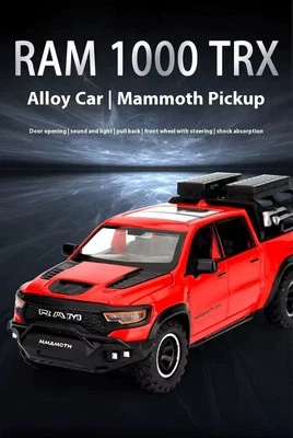 New 1:32 Dodge RAM MAMMOTH Diecast Pickup Truck - Pull Back Off-Road Toy Car UK - Image 1 of 4