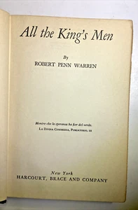 1946 All The King’s Men HC By Robert Penn Warren No DJ Solid Copy - Picture 1 of 7