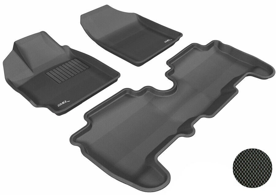 Conjunto de 3 peças 3D MAXpider preto 1ª e 2ª fileiras para Toyota Yaris - Imagem 1 de 4