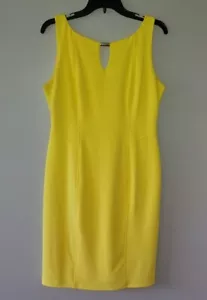 Vestido para mujer Worthington amarillo talla 6 sin mangas forrado cremallera trasera - Imagen 1 de 9