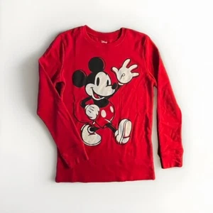 Disney's Mickey Mouse Red Long Sleeved Thermal Shirt Unisex Youth -Sz 10 -New - Picture 1 of 11