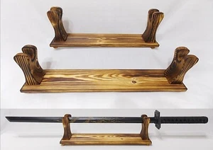 Handgefertigter Samurai Schwertständer aus Holz, Gestell, Halter, Sammlerständer 2 Größen - Bild 1 von 12