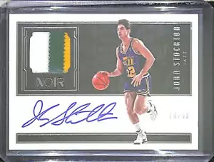 2016-17 Panini Noir Basketball Relic Autograph #37John Stockton No 18 of 40 - Picture 1 of 2
