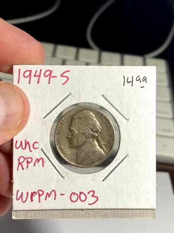 1949 S United States 5 Cents Error Coin - RPM Cover
