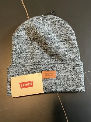 Gorro Levi's Para Hombre Gris Cómodo Cuero Logo Parche Talla Única Foto 1 de 4