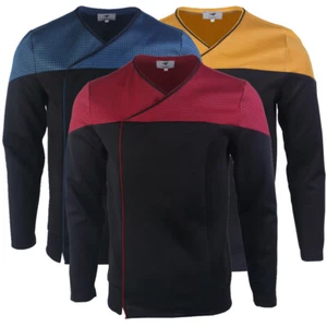 For Admiral Picard 3 Red Uniform Cosplay Starfleet Mens Gold Blue Tops Shirts - Picture 1 of 12