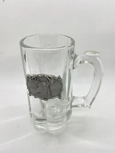 WHITETAIL DEER GLASS BEER MUG WITH PEWTER ACCENT* - Picture 1 of 10