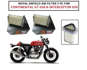 ROYAL ENFIELD CONTINENTAL GT 650 & INTERCEPTOR 650 " AIR FILTER PACK OF 2 " - Picture 1 of 9