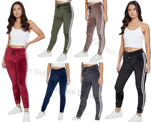 Leggings Joggers Lounge Pants Velour Ladies Women Velvet Tracksuit Bottoms NEW - Picture 1 of 44