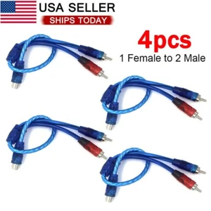 4X RCA Y Splitter Audio Jack Cable Adapter 1 Female to 2 Male Connector USA - Picture 1 of 18