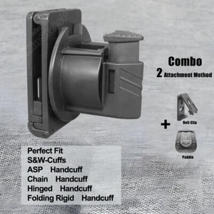 Universal Duty Handcuff Holster Fit ASP Peerless Hiatt CTS Chain Hinged Handcuff - Picture 1 of 8