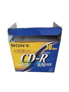 SONY 10 pièces CD-R 650 Mo 1-24x DISQUE BLANC/CD ENREGISTRABLE