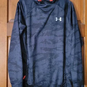 Sudadera con capucha Under Armour negra y naranja brillante talla pequeña para hombre - Imagen 1 de 6