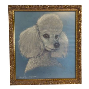Vintage Pudel Porträt Druck Robert Guzman Forbes Gold verzierter Rahmen 15" x 13,5" - Bild 1 von 11