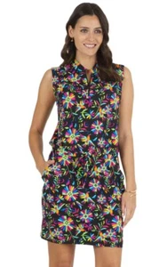 NWT Ladies IBKUL ESTELA BLACK Sleeveless Drawstring Golf Dress XS S M L XL - Picture 1 of 2