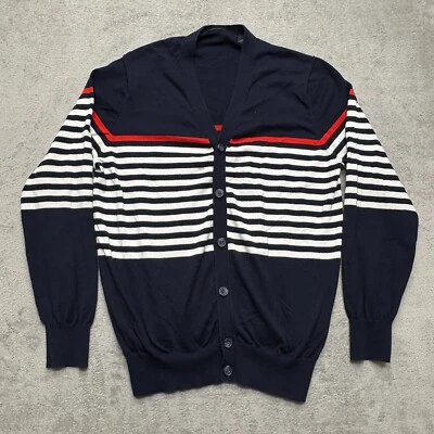 Sean John Cárdigan Suéter Para Hombres 2XL Azul Marino Rayas Hip Hop Rap Sudadera Foto 1 de 4