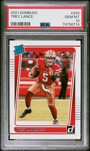 2021 Panini Donruss #254 Trey Lance Rated Rookie RC Gem Mint PSA 10 49ers - Picture 1 of 2