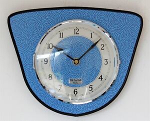 NEW 26cm Mid Century Style Blue Wall Clock - Handmade Vintage French Formica