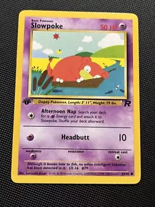 Slowpoke 67/82 1st Edition Pokémon Card Team Rocket Base Set Common WOTC - Picture 1 of 3