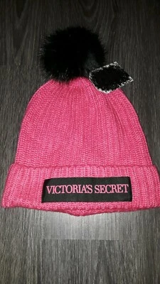 Gorro Victorias Secret pom pom TOTALMENTE NUEVO TALLA ÚNICA rosa intenso Foto 1 de 2