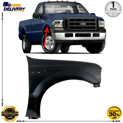 Крыло для 1999-2007 Ford F-250 Super Duty переднее со стороны пассажира загрунтованное FO1241208 - Изображение 1 из 4