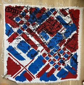 Authentic NWT Burberry Square Scarf Women Union Jack UK Flag 125cm X 125cm - Picture 1 of 6