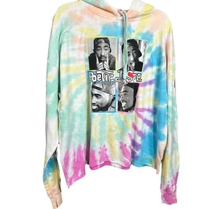 Poetic Justice Colorful Tie-Dye Hoodie Tupac Graphic Print Size 3X 100% Cotton - Picture 1 of 11