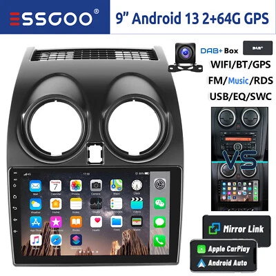 DAB+ Für Nissan Qashqai J10 2007-2015 Android 13 Carplay Autoradio GPS Navi WIFI - Bild 1 von 4