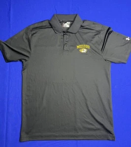 Men’s Under Armour Missouri Tigers Black Polyester Short Sleeve Athletic Polo M - Picture 1 of 5