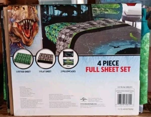 Nuevo juego de sábanas tamaño completo sellado de 4 piezas ~ material de microfibra JW Jurassic World - Imagen 1 de 12