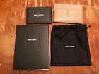 New Authentic Saint Laurent Card Holder Taupe And Gold Incl Box Pouch