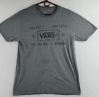 Vans Off The Wall Logo Graphics Mens Gray Cotton T-shirt Size Medium