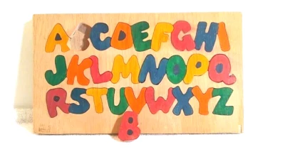 2 Wooden Puzzle Boards  ABC's Alphabet Puzzle, Numbers puzzle set A-Z, and 1-0 - Image 1 of 4