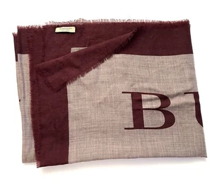 Burberry London 100% Cashmere Burgundy Grayish Pink Wrap Shawl 68” X 26” - Picture 1 of 9