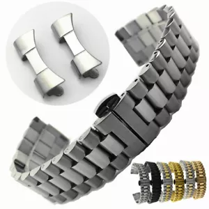 18/20MM President Style Watch Bracelet Watch Band With Curved End Links - Picture 1 of 11