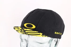 Vintage Oakley Spell Out O Logo Bicycle Cycling Hat Cap Black Italy One Size - Picture 1 of 9