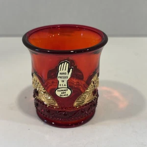 Summit Art Glass Jewel or Lacy Medallion Ruby Red Toothpick Holder - Picture 1 of 7